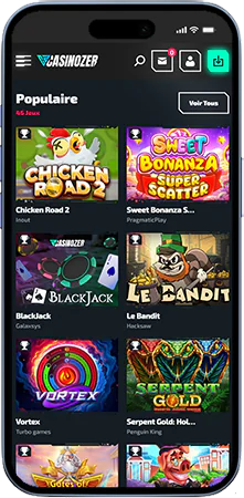 Confirmation de Casinozer connexion avec accès au compte