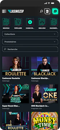 Live casino page